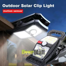 Solar Powered PIR Motion Sensor Lamp Clip on Outdoor Garden Security Wall Light