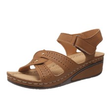 Women Wedges Vintage Sandals Hollow out Open Toe Casual Beach Shoes for Summer