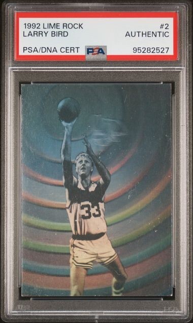 🏆🏀1992 Lime Rock Larry Bird #2 Hologram ✏️Auto Indiana State/☘️Boston PSA/DNA;