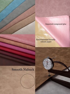 30+ Colors Smooth Nubuck Vinyl Fabric Faux Leather 52''Wide By Yard