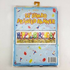 52" Jumbo Happy Birthday Banner Fringed Multicolor