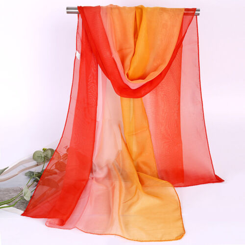 160*50cm Frauen Seidenschal Quadratische Schals Gradient Bunte Denken Kopftuch - Picture 21 of 28