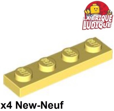 LEGO 4x Plate Flat 1x4 4x1 Bright Light Yellow Light 3710 New