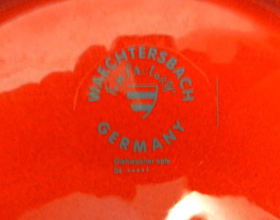 WAECHTERSBACH Fun Factory Germany Dinner Plate Set 3 red 10.7" dish safe ceramic - Image 4 of 4