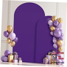 Arch Backdrop Cover 2 Set - 7.2FT, 6FT Spandex Fitted Wedding 7.2FT,6FT Purple