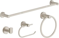 35AC4BUNDLESTN Dia 4-Piece Wall-Mounted Bathroom Hardware Set in Satin Nickel
