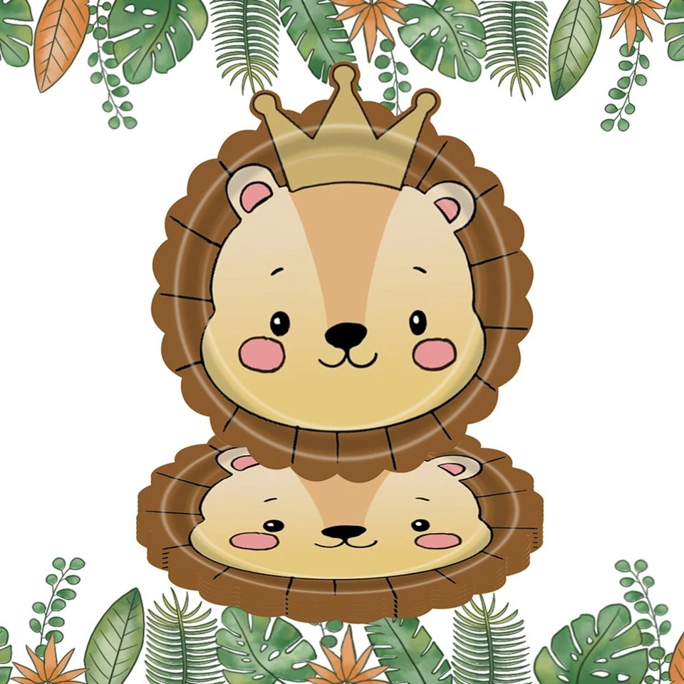 Dschungeltier-Thema, Pappteller, Tier-Einwegteller, Besteck-Set für Wildtie9951 - Bild 3 von 4