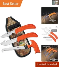 WildGuide Field Dressing Kit - Razor-Sharp Knives & Rotating Camo Sheath