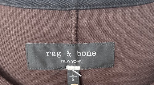 T-shirt uomo Rag & Bone Matthew Slub jersey grande marrone cotone manica corta nuova con etichetta - Foto 3 di 10