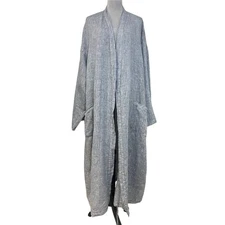 The Citizenry Women's Gray 100% Linen Robe L Cozy Comfy Breathable **NO BELT**