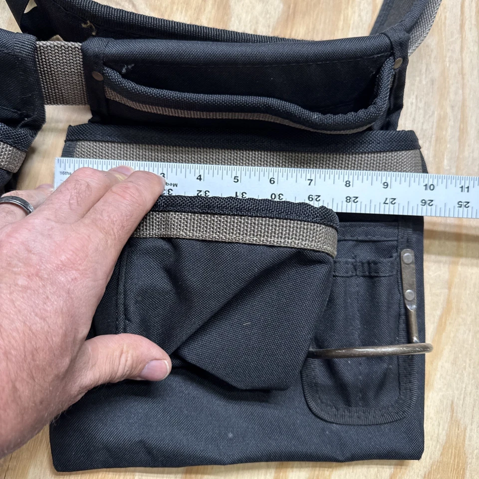 AWP Carpenter Tool Rig | Padded Adjustable Tool Belt 51” w/ Pouches Black - Image 4 of 4