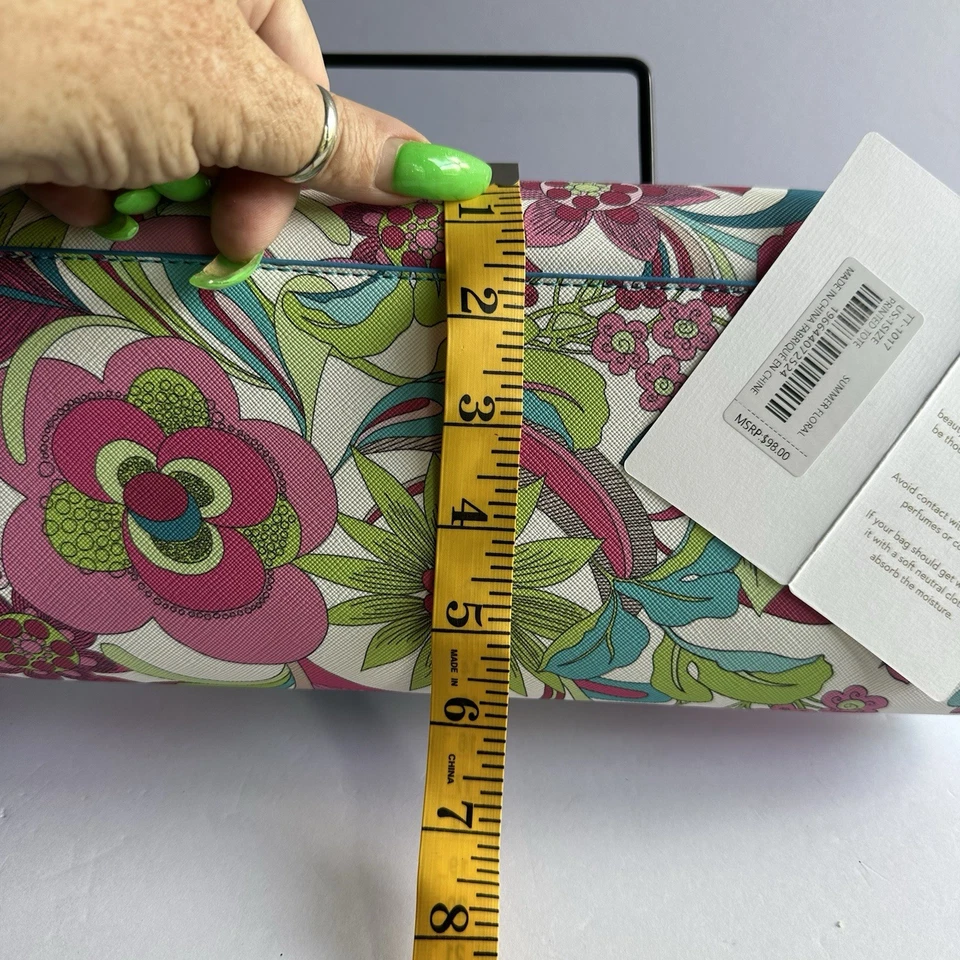 Bolso de Mano Trina Turk Floral Lilly Bolso de Mano Noche, Playa, Polvo de Vacaciones. Nuevo con etiquetas Foto 4 de 4