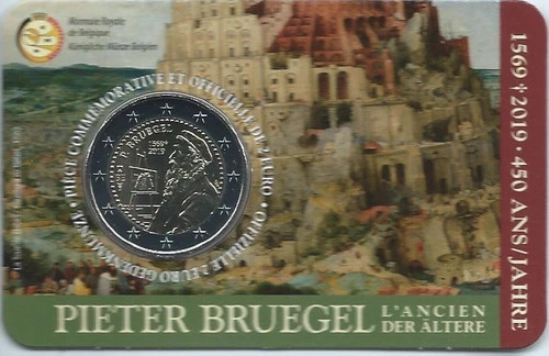 1x 2euro commémorative Belgique 2019 - Pieter Bruegel (neuve) FR