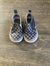 Vans Slip On Toddler Shoes Size 5 Black Gray Checkerboard Excellent Condition