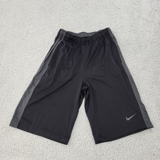 Nike Shorts Boys Kids Large Black Gray Logo Performance Pockets