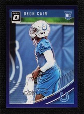 2018 Donruss Optic Rookies Purple Prizm 50/50 Deon Cain #127 0b3