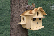 Extra Large Handmade Squirrel House - Outdoor Nesting Box for Backyard Wildlife