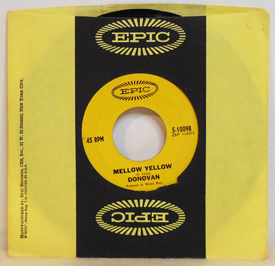 Donovan - Mellow Yellow - 1966 Epic 5-10098 Folk Rock 7'' 45RPM Single Record