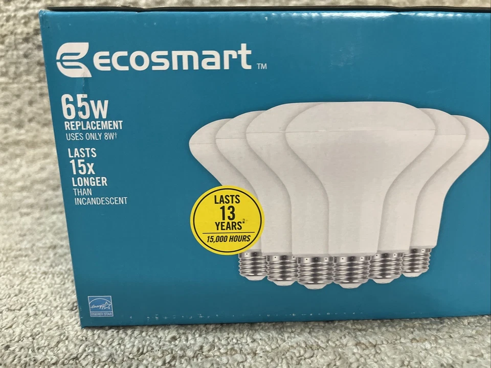 6 EcoSmart 65W Equivalent Bright White BR30 Dimmable LED Light Bulb 1006 248 285 - Image 3 of 4