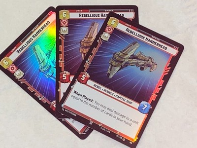 STAR WARS UNLIMITED TCG 3 REBELLIOUS HAMMERHEAD FOILS GLOBAL SHIPPING