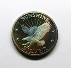 No Date Sunshine Silver Commemorative 1 Oz .999 Silver Prf Round Rainbow Toning