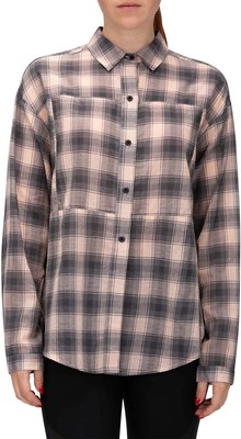 Hurley Damen W Wilson Plaid Dolman Langarmshirt Hemd, Grau/Rosa, S
