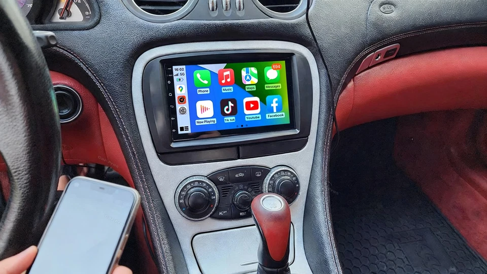 Para Mercedes-Benz SL R230 SL350 SL500 Android 13 CarPlay Coche GPS Radio Estéreo FM Foto 3 de 4