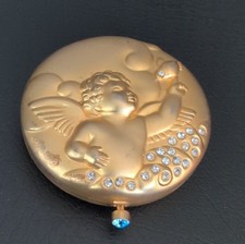 Estée Lauder Angel Compact Lucidity Powder Gold Tone compact  Mirror Rhinestones