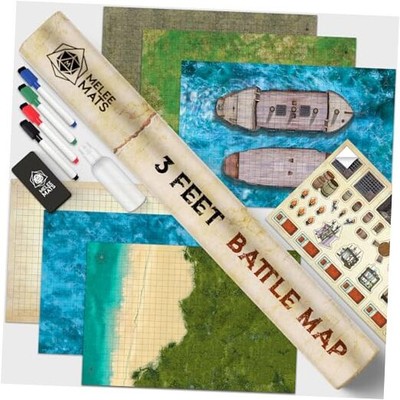 DND Map Starter Kit for Dungeons & Dragons Game - 24  x 36'' 3 Pack Double 