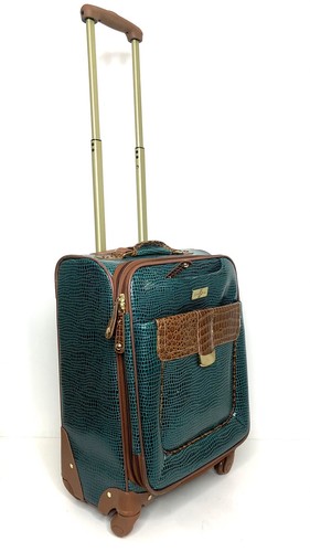 Samantha Brown 2 Piece Croc Embossed Carryon Luggage 21" Upright Spinner + Dowel - Picture 5 of 20