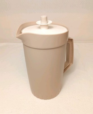 Tupperware 874-2 Saftkanne Getränkekanne Vintage 70er Jahre Beige Vakuumdeckel