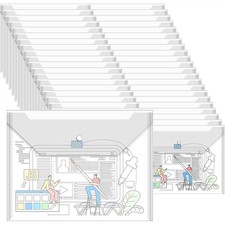 100 Pcs Clear Envelopes with Button Snap Closure, A4 Letter Plastic5574