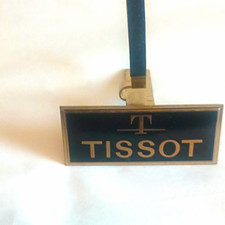 Présentoir montre Tissot métal vintage laiton noir/or 3" 2,75" carré