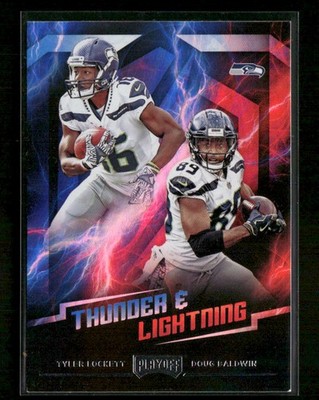 2018 Panini Playoff Tyler Lockett / Doug Baldwin Thunder & Lightning #17