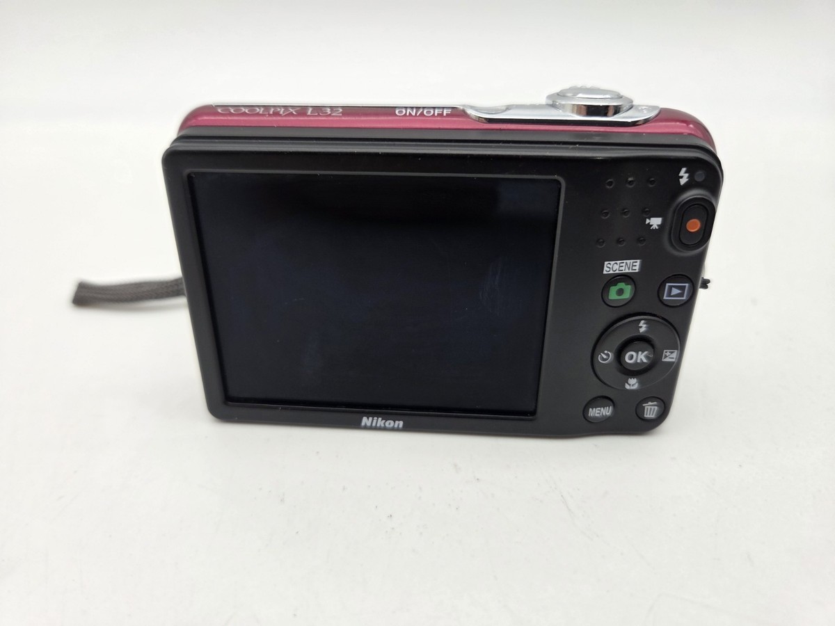 Nikon COOLPIX L32 Red 20.1MP Compact Digital Camera 5x Zoom Tested