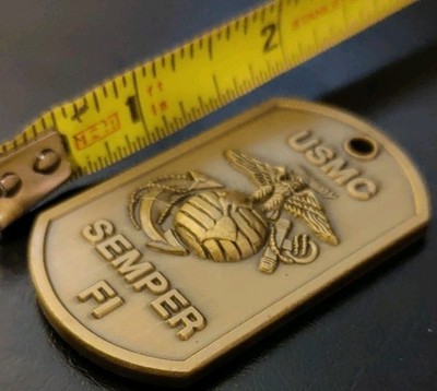 USMC Marine Grunt Challenge Coin Dog Tag - Infantry SOI Chesty Puller Pendleton