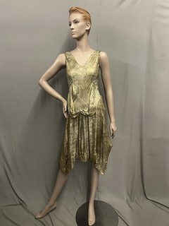 Sexy 1920’s Gold Mettalic Bias Cut Dress