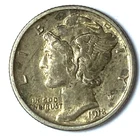 1918 S 10c Mercury Silver Dime Rare Ten Cents San Francisco