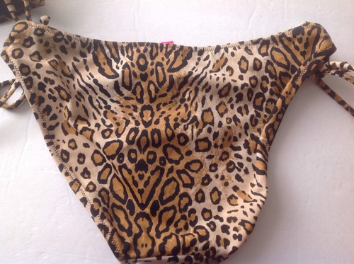 Victorias Secret Swimwear Flirt Top String Bikini Bottom Animal 32C,M NWT - Picture 11 of 11