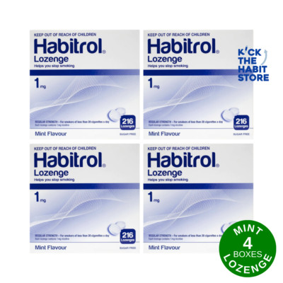 Habitrol Nicotine Lozenges 1mg Mint  864ct / 4 Boxes   Exp 2027+ Fresh