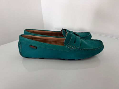 G.H.BASS Women's Aqua Leather Dylan Driver Moc Loafers - Aqua - 8 - Picture 1 of 6