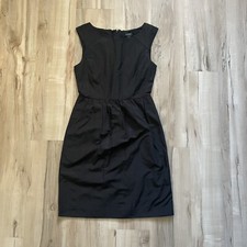 J CREW Perfect Little Black Dress LBD Silk Cotton Sleeveless Cap Sleeve Size 0