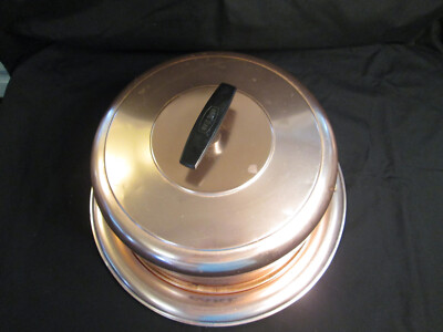 Vintage West Bend Signed 1950s Rose Gold Copper Aluminum Locking