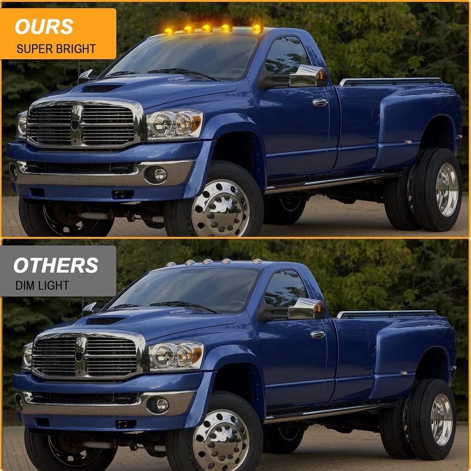 Luces de circulación marcadoras de techo cabina LED para camioneta Dodge Ram 1500 2500 3500 2003-2018 Foto 3 de 4