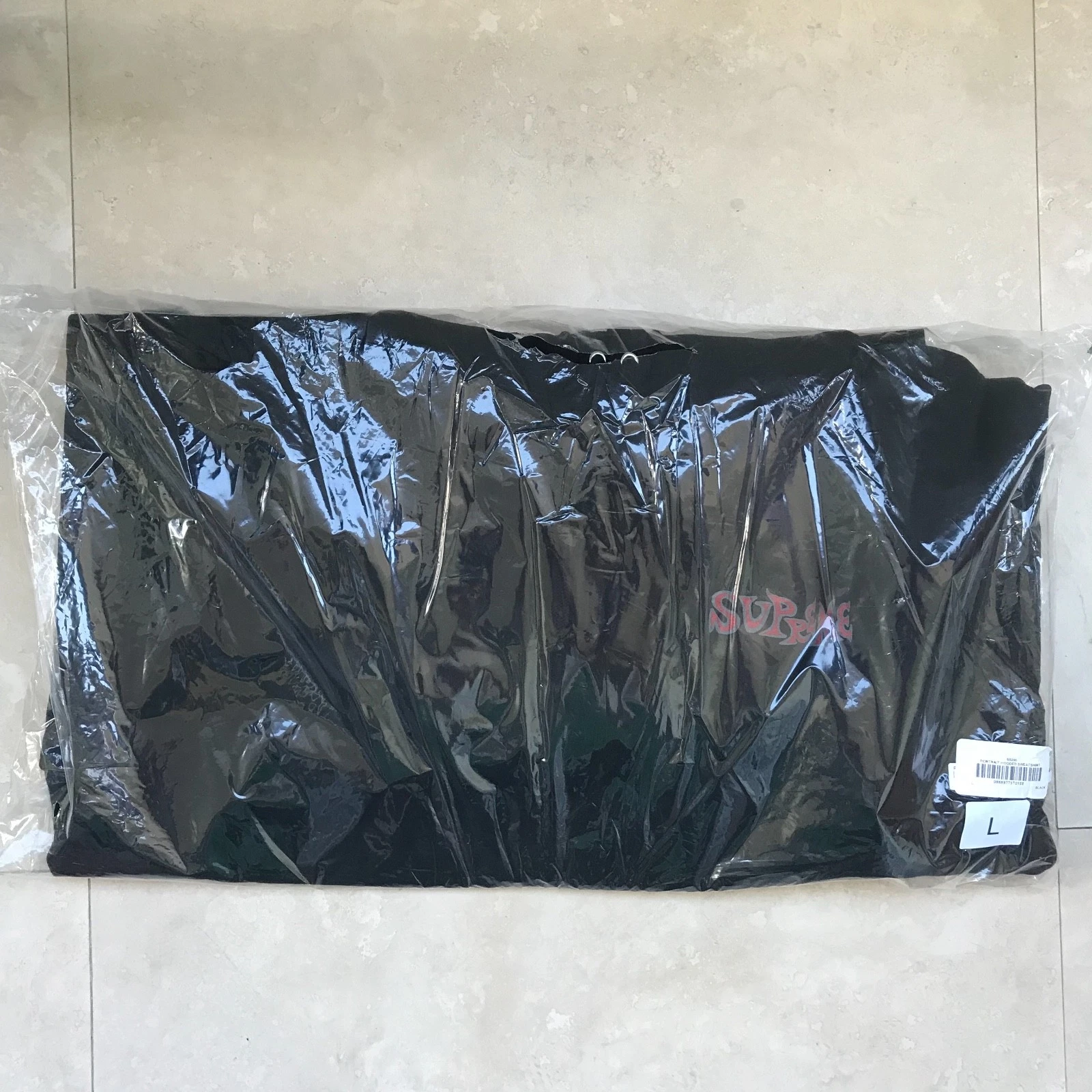 Sweat SUPREME Portrait Noir Taille Large BOITE LOGO GZA MARK GONZALES TABBOO