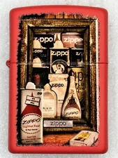 2016 Zippo Fuel Cans Over The Years Red Matte Zippo Lighter NEW