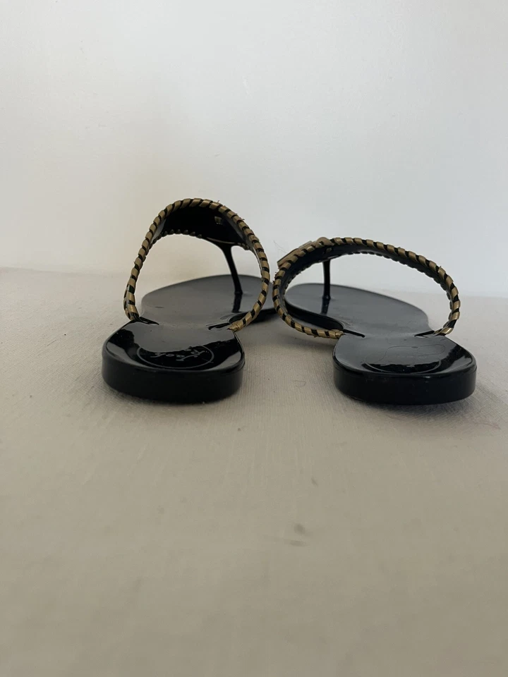 Sandalias Jack Rogers Alana Jelly Chanclas Azul Marino Dorado Borla Para Mujer Talla 11” Foto 2 de 3