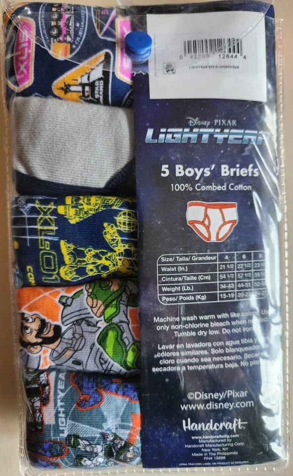 Disney Pixar Lightyear, 5 Calzoncillos, Niños Talla 6, 100% Algodón, NUEVO Foto 2 de 3