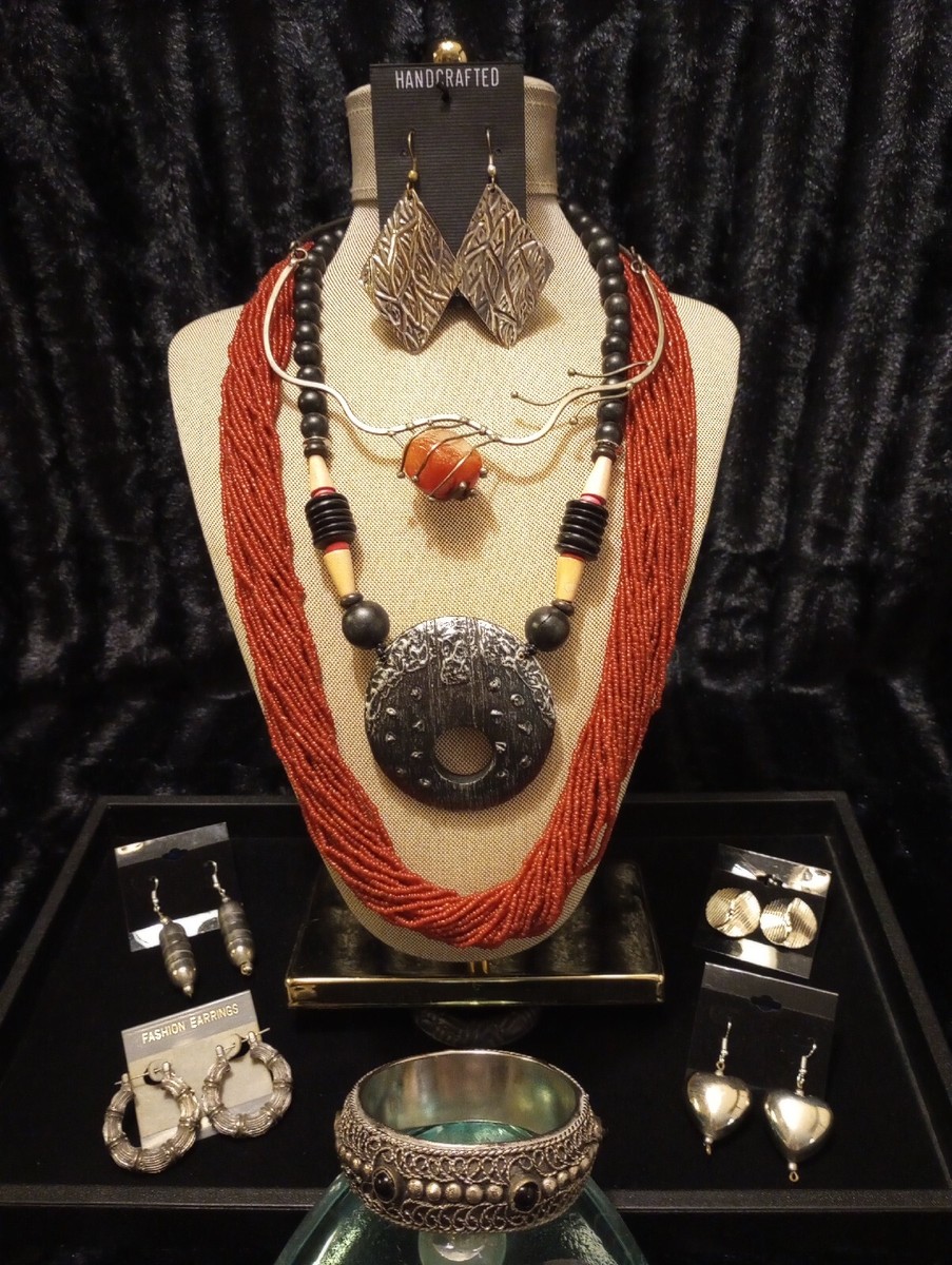 Vintage Jewelry Lot SOUTHWEST/BOHO Red/Black Medieval THRONE'S Look  STATEMENT+++