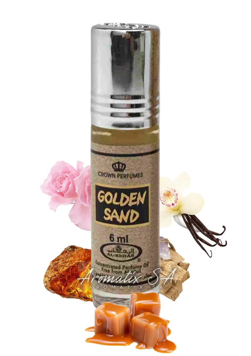 Golden Sand Al Rehab Parfümöl – 3 Ml, Orientalischer Duft Mit Mandarine, Pfirsich, Vanille & Moschus